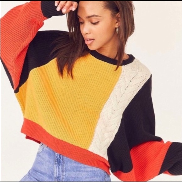 Moon Madison Color Block Sweater 